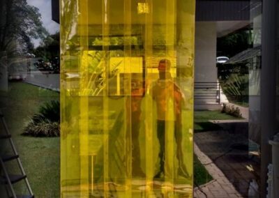 cortina de pvc amarela industrial anti inseto